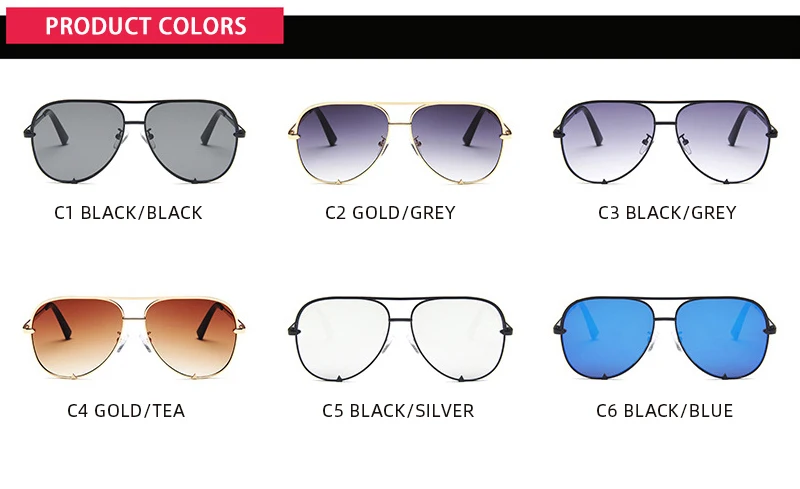 Klassische Metall Luftfahrt Sonnenbrille Frauen Mode Legierung Pilot Sonnenbrille Männer Farbverlauf Schwarz Driving Shades Damen UV400 – Detail 7