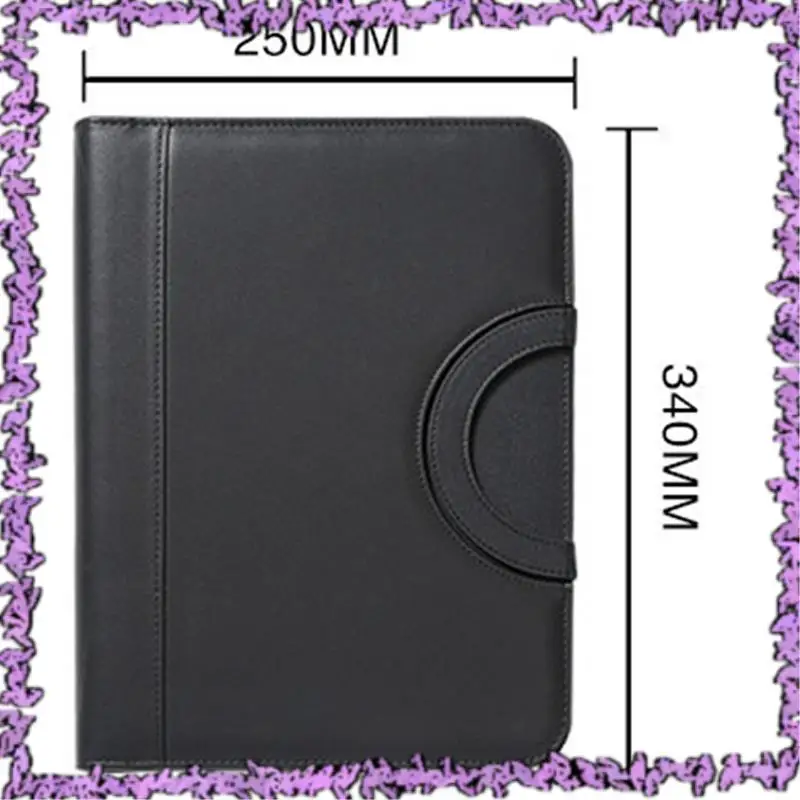 SCLL-A4 Zipper Calculator Binder Conference File Pad Folder Briefcase Tablet Portable Circular Handle File Bag