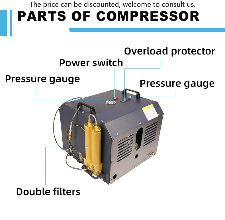 

TUXING настраиваемый 4500psi 300bar 30mpa 220v 110v двухцилиндровый портативный воздушный компрессор для занятий спортом на открытом воздухе для подводного плавания и охоты