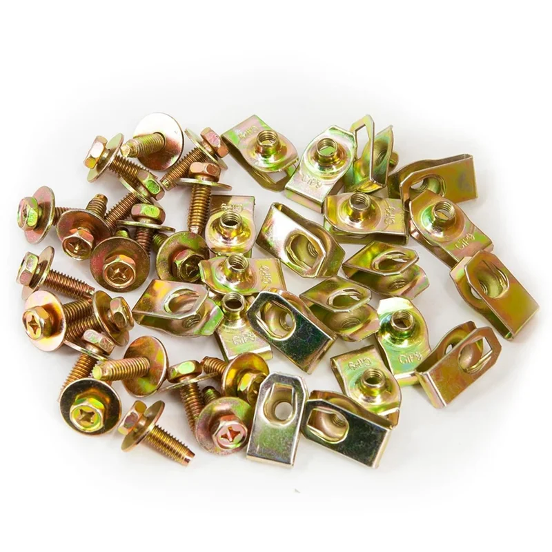 

20X Body Bolts U-Nuts Clips Engine Under Cover Undertray Splash Shield Guard Bumper Fenders Liner Push Fastener Durable-A65M