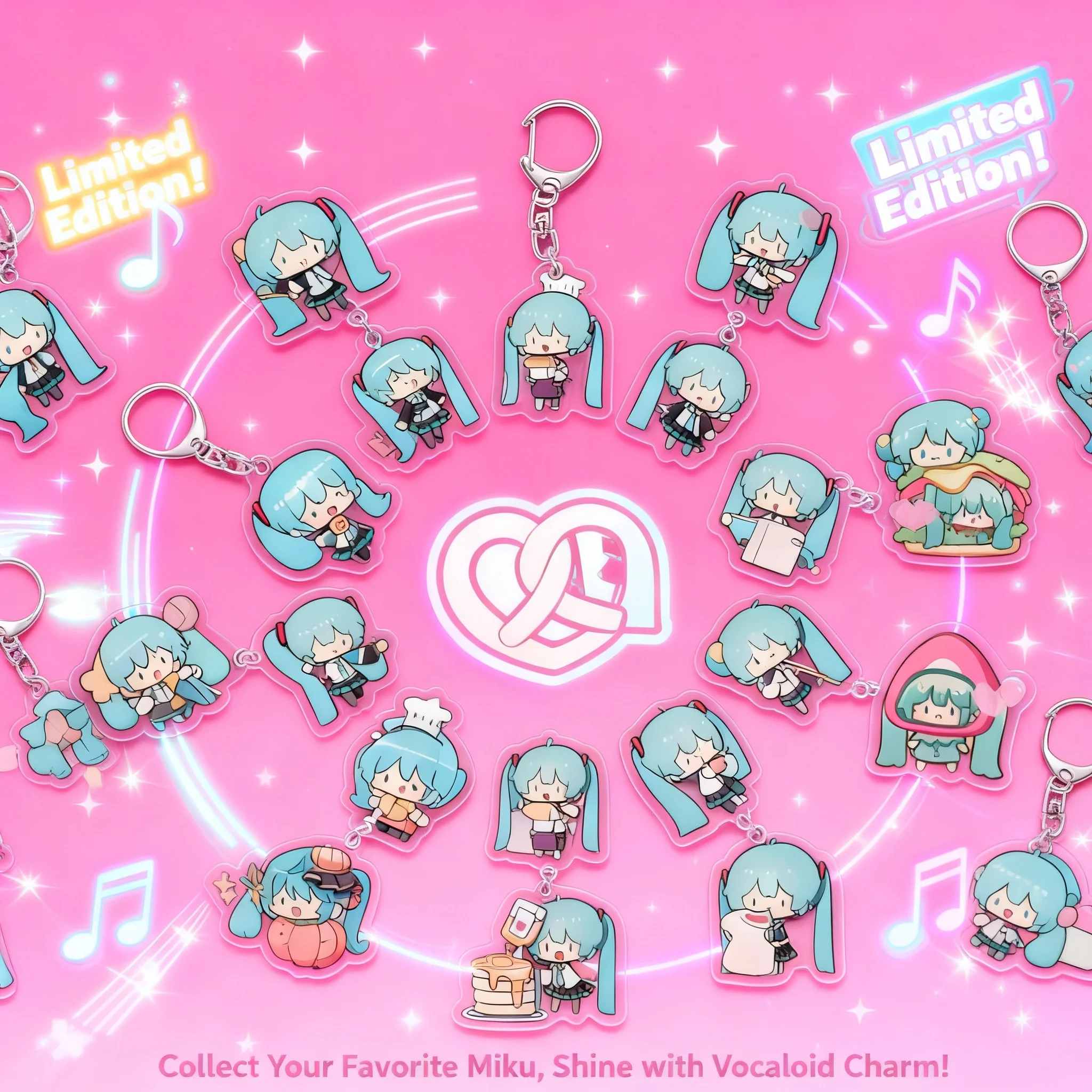

Hatsune Miku Vocaloid Anime Acrylic Keychain Charm Pendant Cute Hanging Ornament Accessories Cosplay Gift Fans Collection