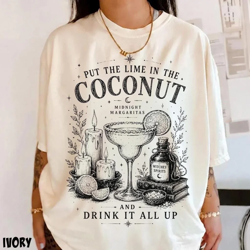 Unisex Magical Romance Midnight Margarita Cocktail Pattern Retro Comfort Color Short Sleeve T-shirt