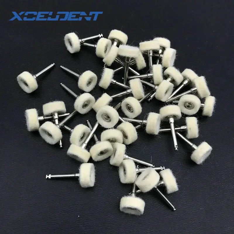 50pcs Dental RA Polish Brush Cotton/Wool Polisher Brushes Wheel Latch Type for Dental Low Speed Contra Angle