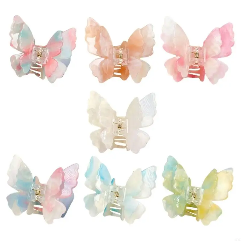 

L5YC Double Layer Butterfly Clip Spring Summer Fashion Hairpin Fashion Hair Accessory