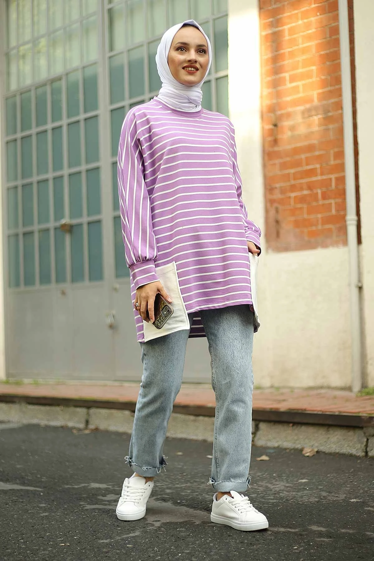 MDI Pocket Detail Basic Sweat-Lilac