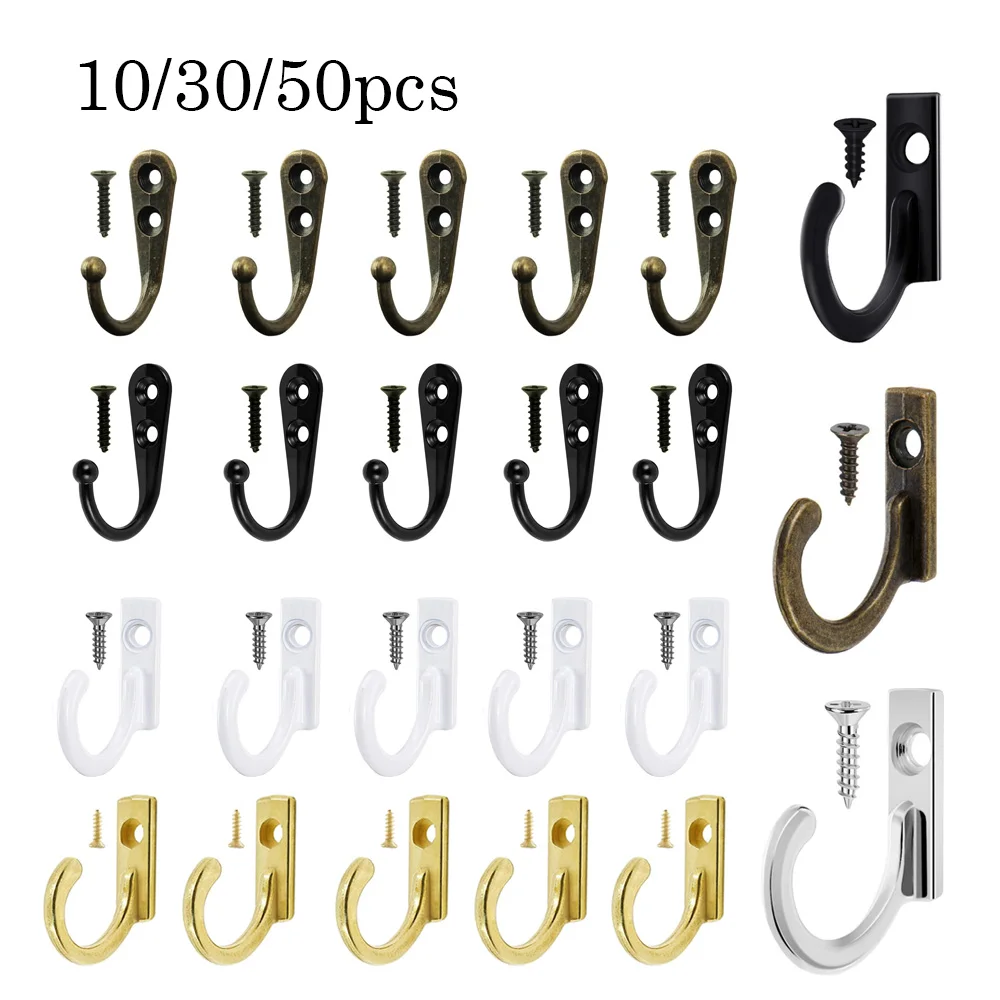 10-50 pçs gancho de pino único vintage, mini ganchos de parede de bronze antigo para banheiro, cozinha, corredor, casaco chapéu toalha cabides retro