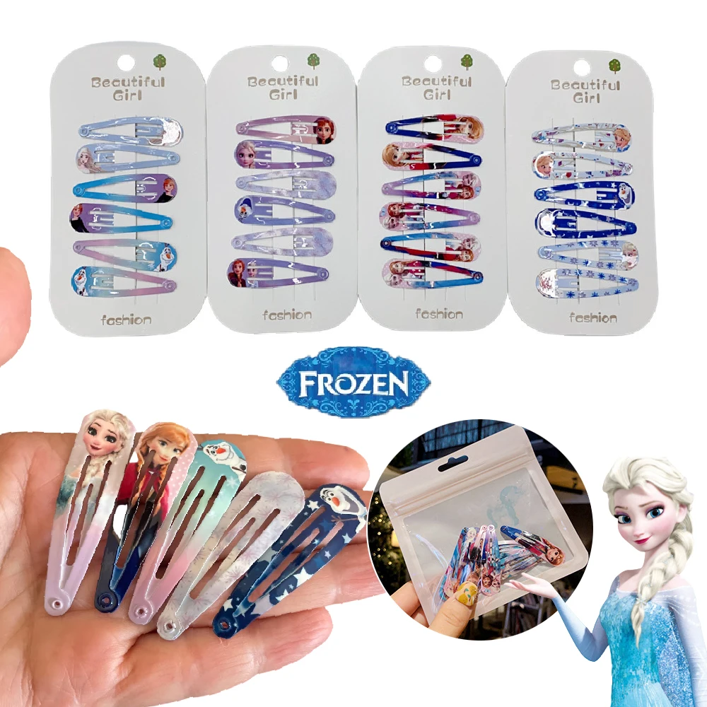 Anime 10pcs Frozen Elsa Hair Clip Children's Hair Accessories Disney Anna Princess Hair Clip Kids Girls Toys Birthday Gift