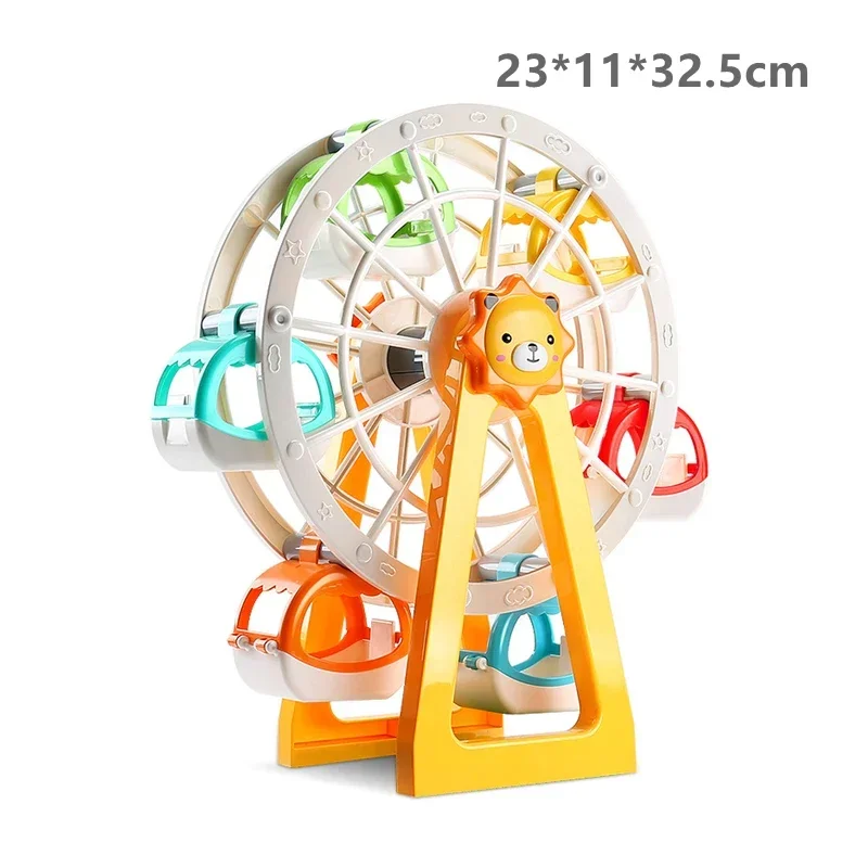Grote Bouwsteen Draaiende Reuzenrad Bus Racewagen Marmeren Run Compatibel Duplo Educatief Creatief Speelgoed Kinderen Kids Cadeau