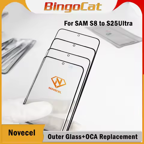 Novecel 5pc Screen Front Glass+OCA For Samsung Galaxy S25 S24 S22 S23 Ultra S21 S20 FE S10 S9 LCD Touch Outer Lens C