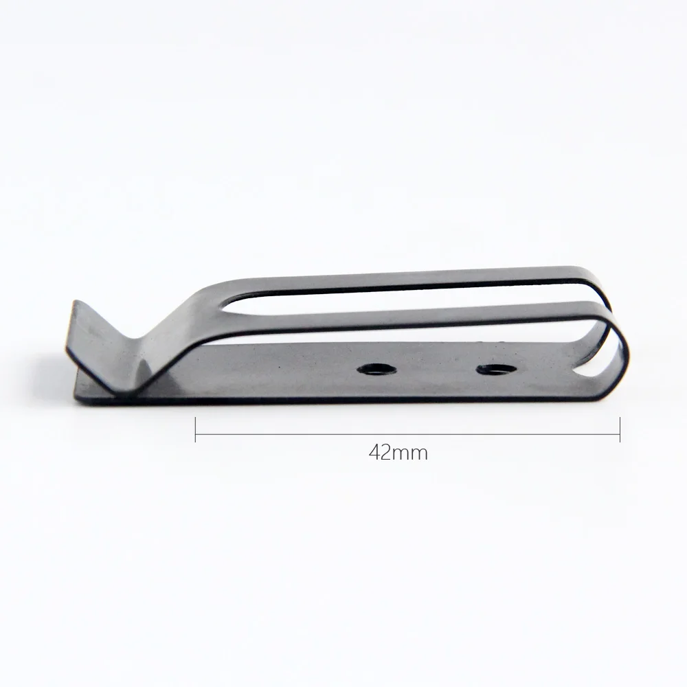 Black Metal Mini Holster Belt Clip Flat Base Manganese Steel Buckle for Knife Sheaths Wallets Pouches DIY Spare Parts