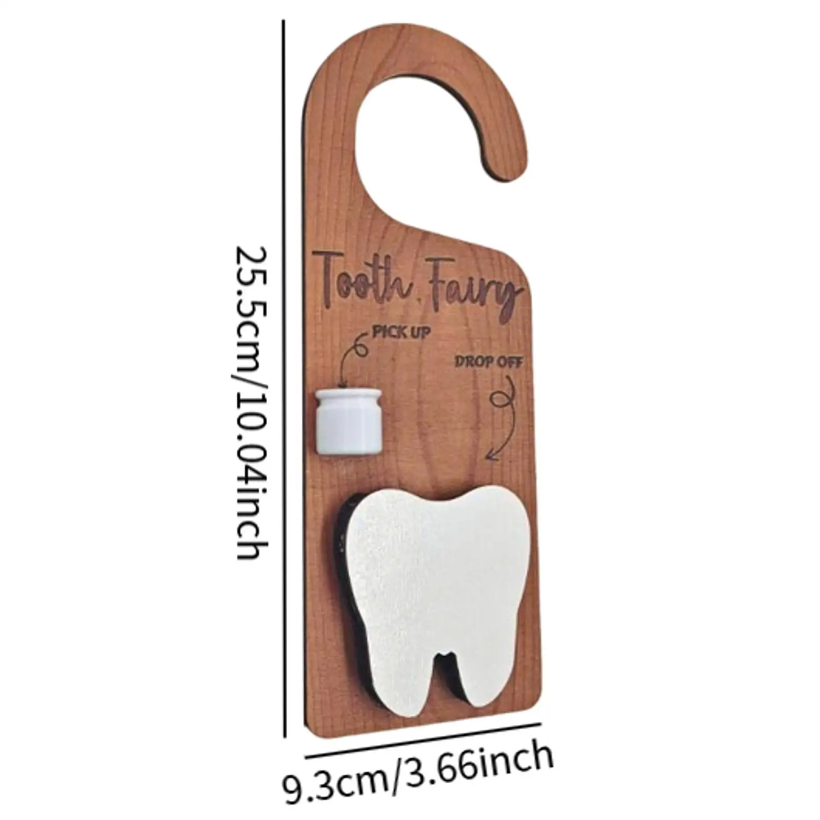 Child Door Hanger Sign Wooden Tooth Pick Up Holder Bedroom Decoration Plaque for Kids Nursery Gift
