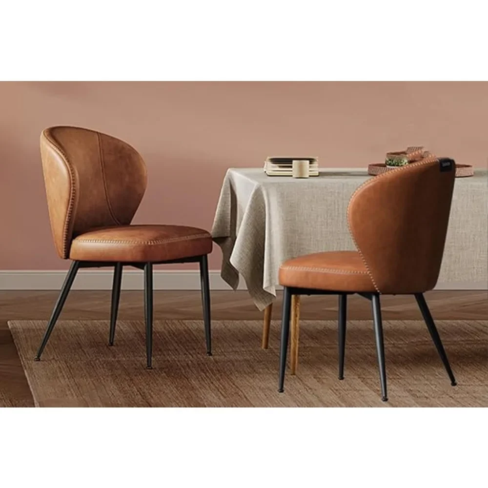 

Upholstered Kitchen Chairs, Comfortable Seat, Synthetic Leather with Stitching