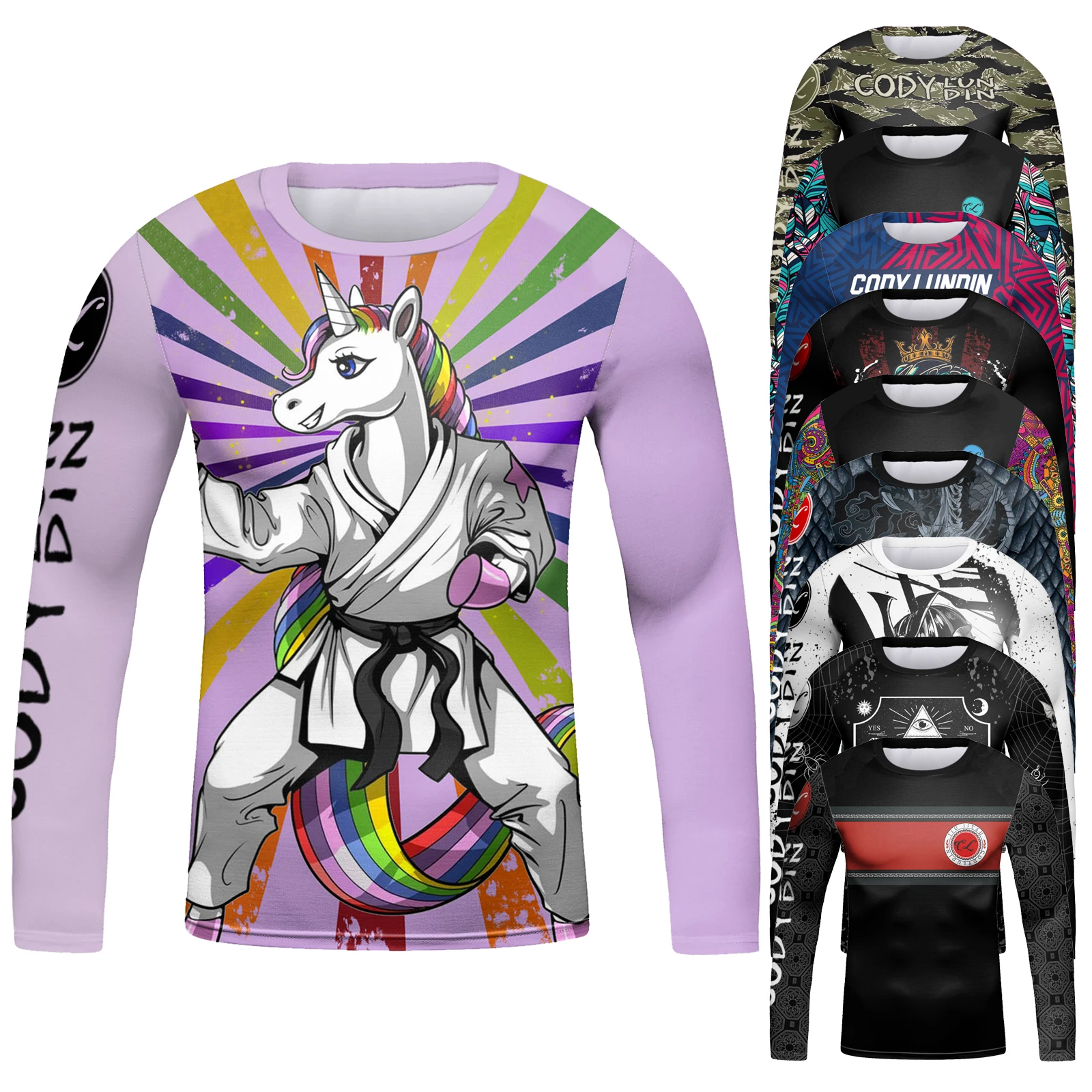 

Cody Lundin Sublimation 6 to 14 Years Old Boy Clothes for Children Compression Workout Stretchy Rash Guard Long Sleeve T-shirts