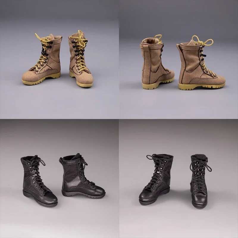 1/6 Scale SK011 Handmade Male Lace Up Boots Hollow Shoes Combat Boots Model for 12inch Soldier Body Accessories