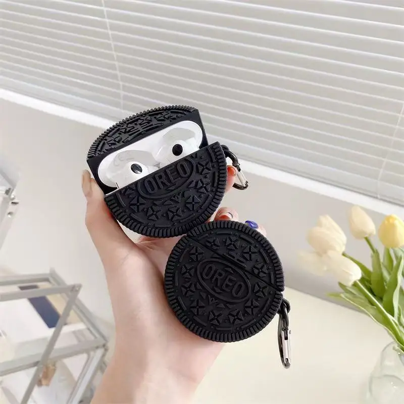 Lindo material de silicona Oreo adecuado para AirPods 1 2 3 4 funda protectora para auriculares Bluetooth Apple AirPods Pro 2 carcasa blanda