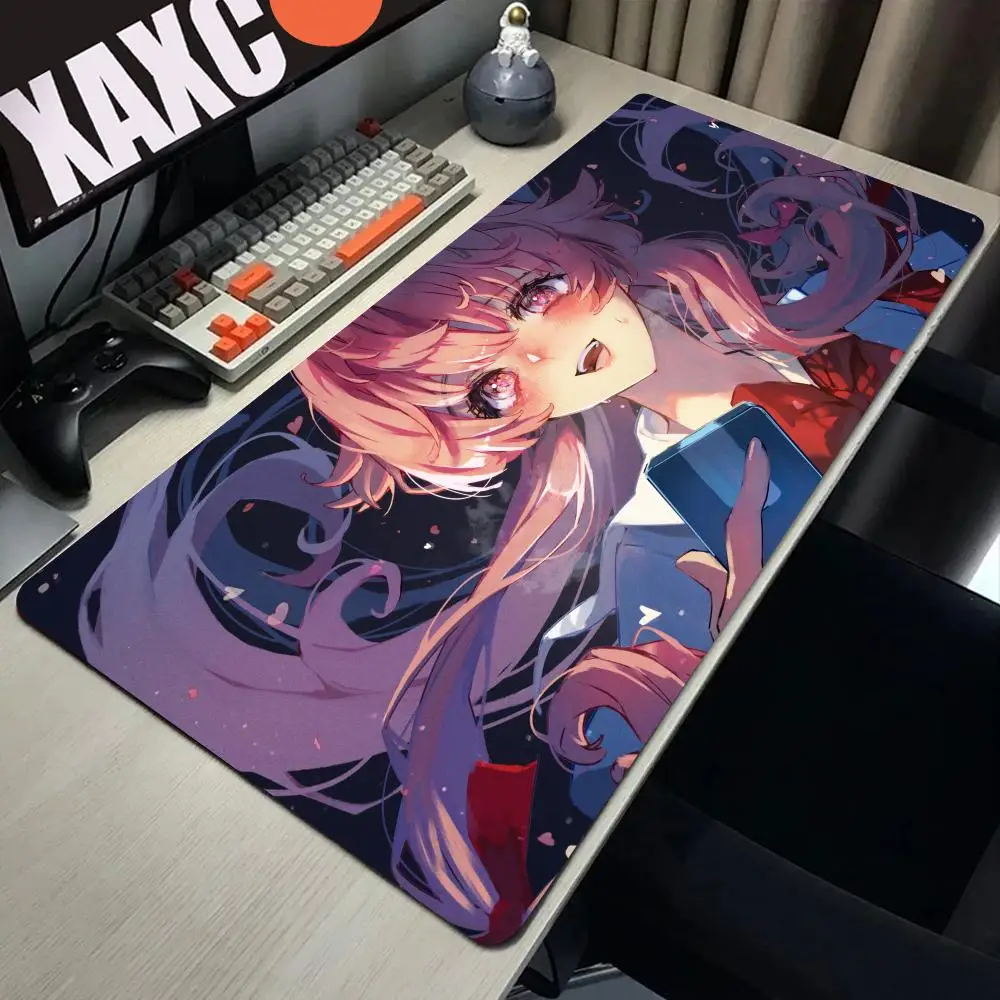 Yuno Gasai Anime Girl Custom Mouse Pad Laptop Gaming Accessories Keyboard Mousepad PC Kawaii Game Cabinet Table Mat XXL Carpet