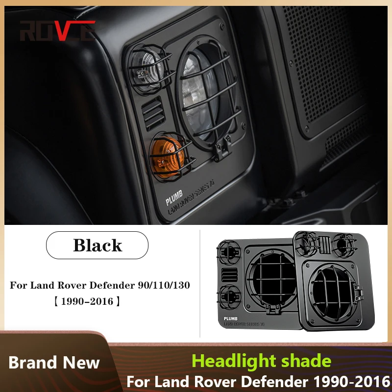 ROVCE Car Headlight Grille Protective Cover For Land Rover Defender 1990-2016 Accessories Car Modification