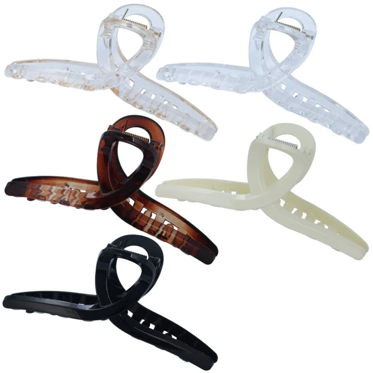 

Большая черная глянцевая заколка-краб с перекрестной спинкой для волос, женская заколка-краб.