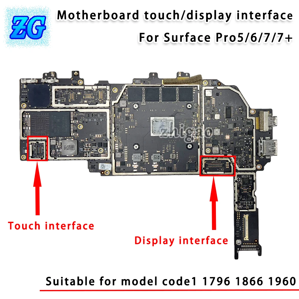 For Microsoft Surface  Pro5 Pro6 Pro7 Pro7+ motherboard display socket touch socket touch display interface