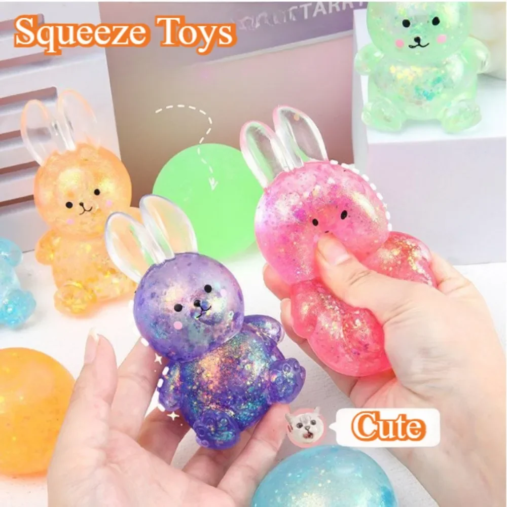 Mochi Squishy Kawaii Bunny Fidget Toys Slow Rising Squeeze Toy Funny Stress Reliever Reduce Pressure Prop for Childrens & Adults