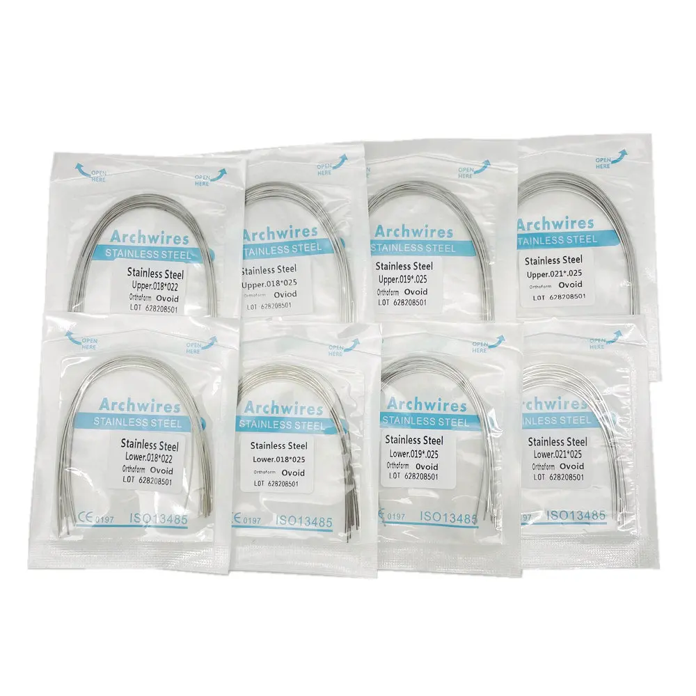 10pcs/pack Dental Orthodontic Stainless Steel Round/Rectangular Wire Ovoid Form Dentist Material Dental Arch Wire