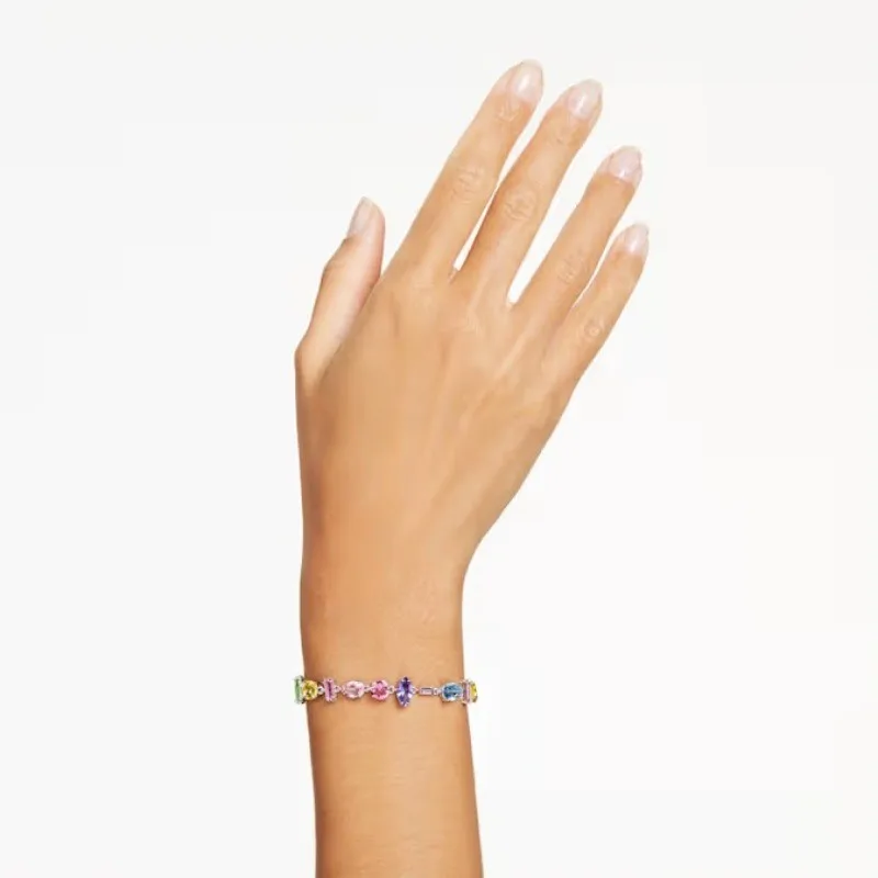 Light Luxury Rainbow Candy Bracelet Transparent Gemstone Banquet Special Occasion Accessories