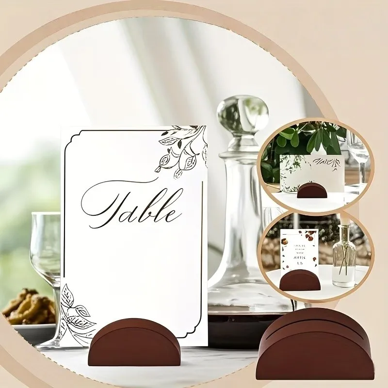 26 pcs Wooden Half Round Stands, Smooth Polished Surface, suitable for Photo Card Holders, Stable Flat Bottom