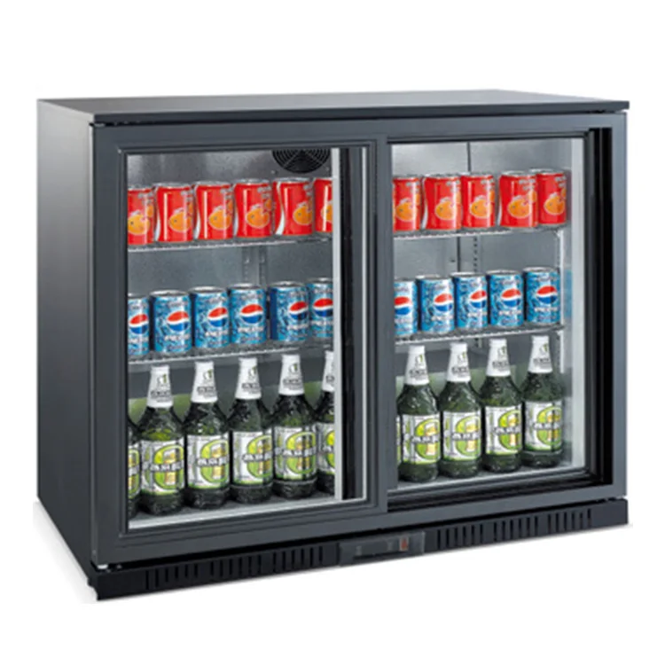 

# For Professional Commercial Back Bar Cooler Double Glass Door Countertop Beer Drink Bar Mini Refrigerator Fridge