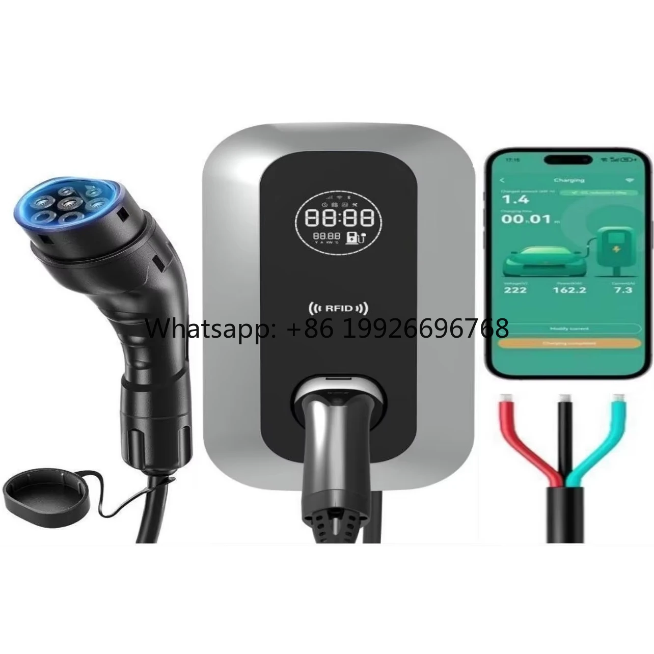 

Настенная зарядная станция для электромобилей JET 11-22 кВт, Тип 2, 32А, быстрая зарядка, OCPP, запчасти для электромобилей, настенный бокс