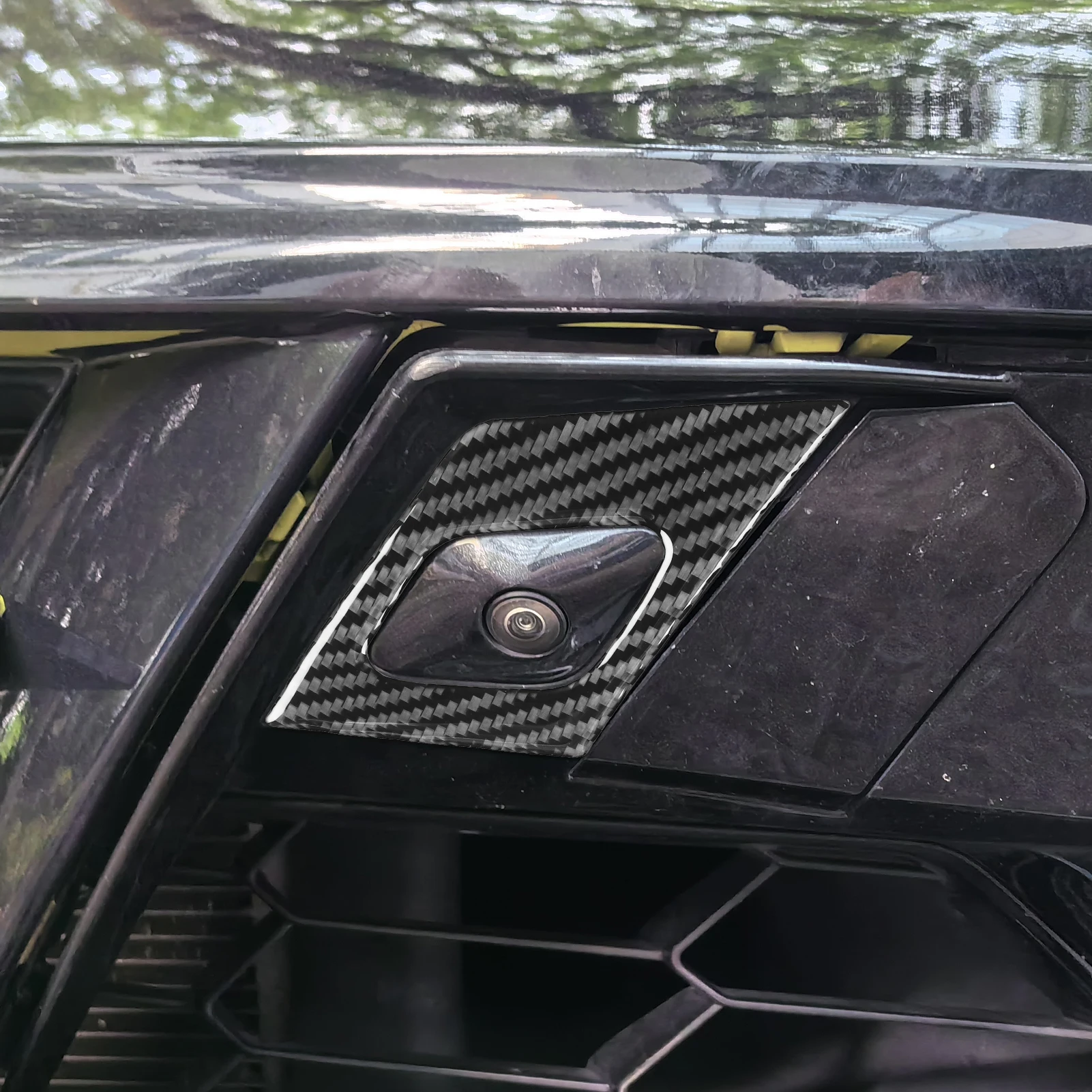 For Chevrolet Corvette C8 Z51 Z06 2020-2023 Car Accessories Carbon Fiber Front Bumper Radar  Panel Cover Trim Decoration Sticker
