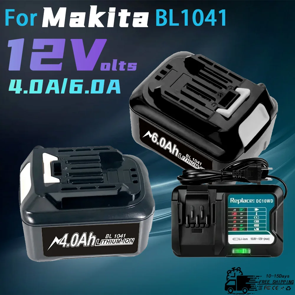 

10,8 В, 12 В, 6 А, сменная литий-ионная аккумуляторная батарея для Makita CXT 6,0 Ач Slide Style BL1040 BL1040B BL1015 BL1020B BL1020 BL1016