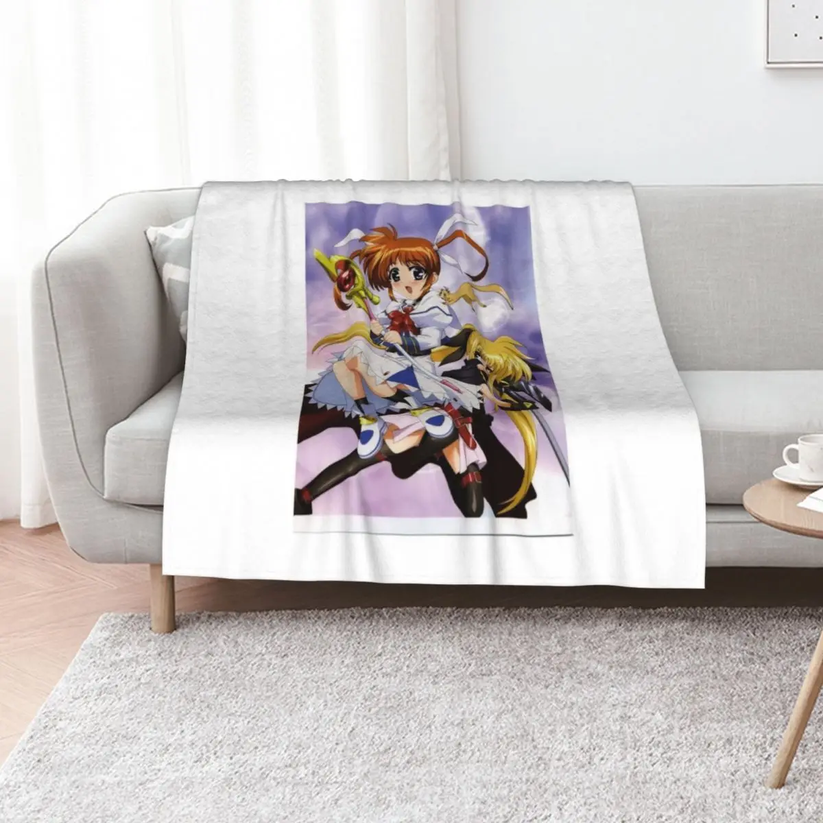 Takamachi Nanoha and Fate Testarossa Harlaown (Mahou Shoujo Lyrical Nanoha StrikerS) Throw Blanket Bed Fashionable Blankets