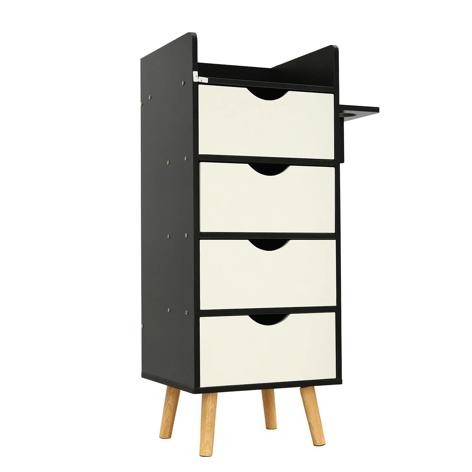 Salon Storage Cabinet with Hair Dryer Holder Barber Hairdressing Tool Styling Station 4 Drawers