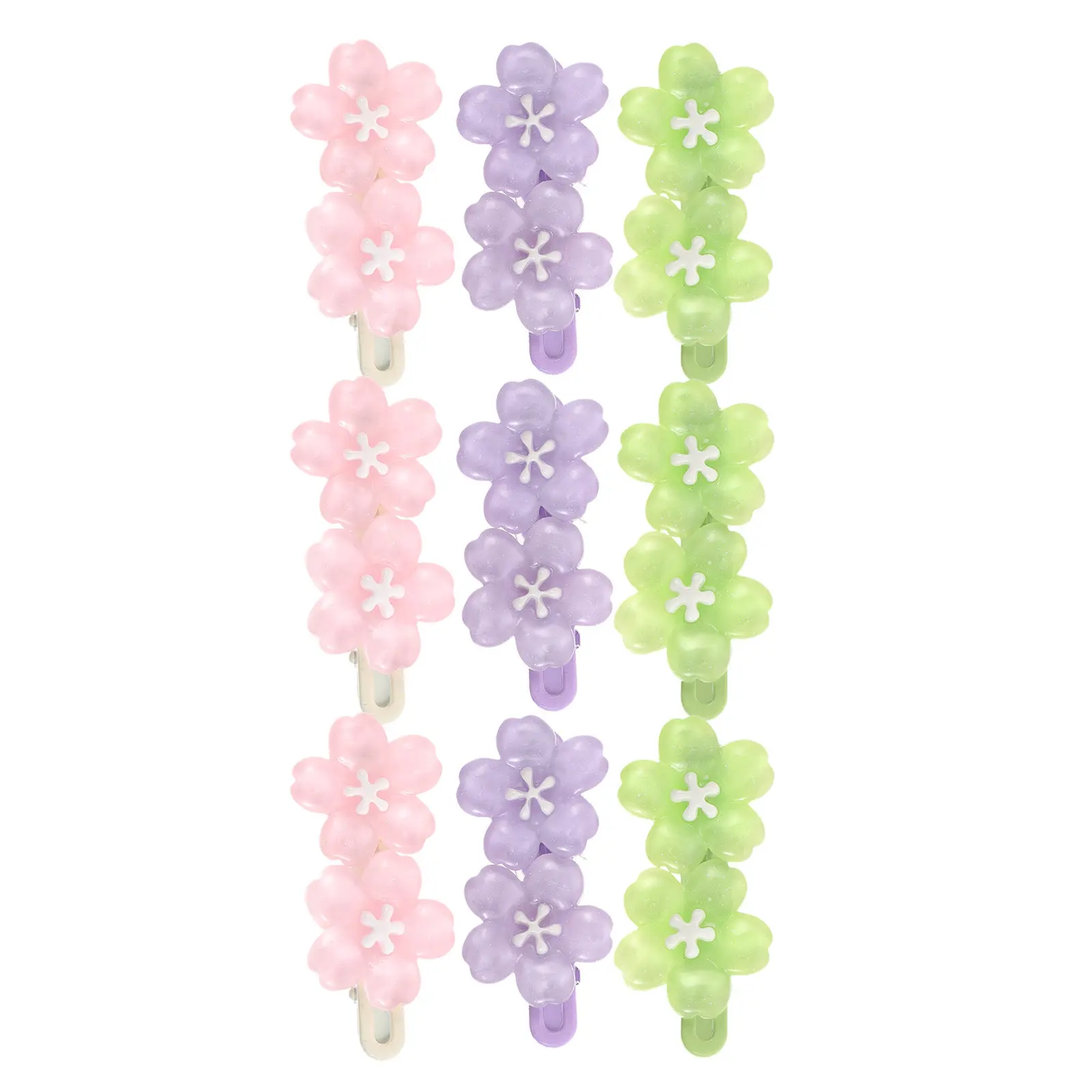 

9Pcs Pastel Green Floral Hair Clips Side Barrettes for Women Girls Summer Spring Stylish Lightweight Comfortable Decorative Hair