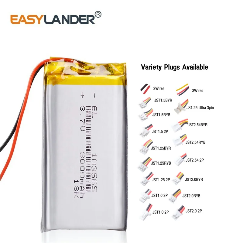 103565 리튬 폴리머 배터리 실사용 리뷰: 3.7V 3000mAh, JST2.0 3P 커넥터로 안정적인 전력 공급