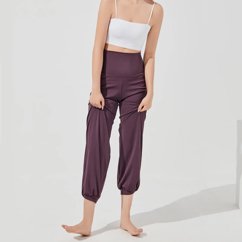 

Korean Sle Yoga Pants Lantern Pants Thin Sport Long Pants Elastic Casual Loose Wide Leg Pants High Waist Women