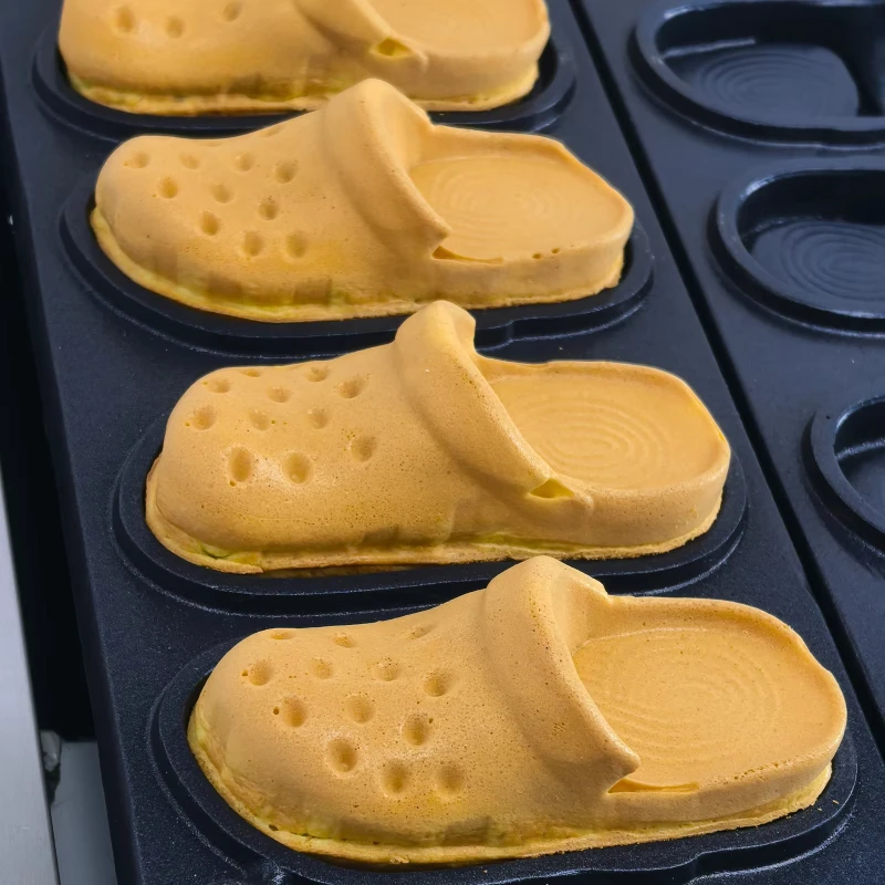 Commercial Mini Waffle Maker Alligator Shaped with Non-Stick Cooking Coating New Snack Maker
