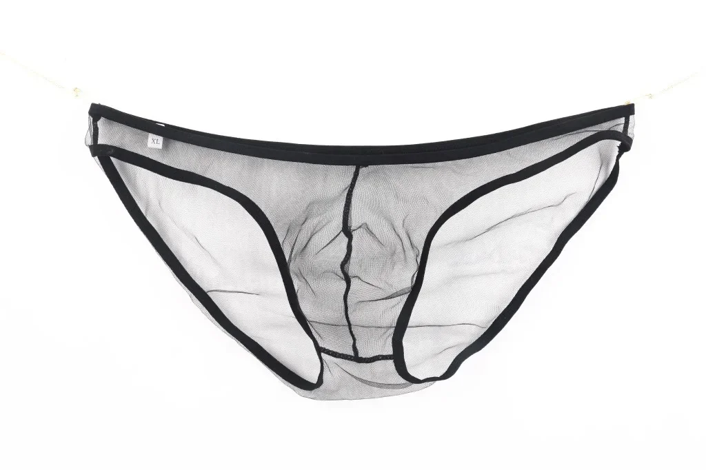 

Men's underwear, gauze bag, low rise Briefs, solid color, European code C-034