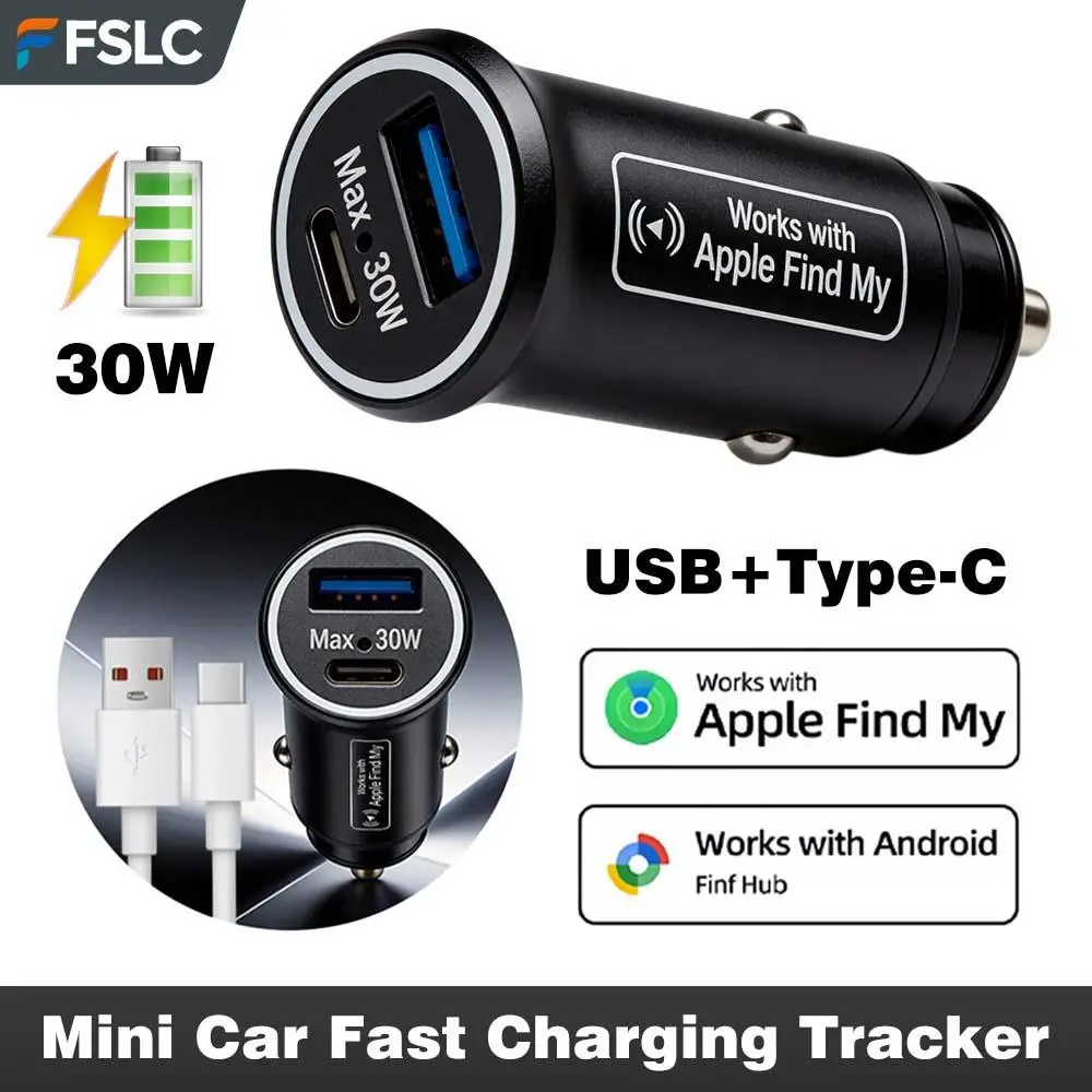 

⭐Genuine⭐ 30W Car Charger USB C GPS Tracker, Support Apple Google Find My For IPhone Samsung Xiaomi OPPO Vivo Android​
