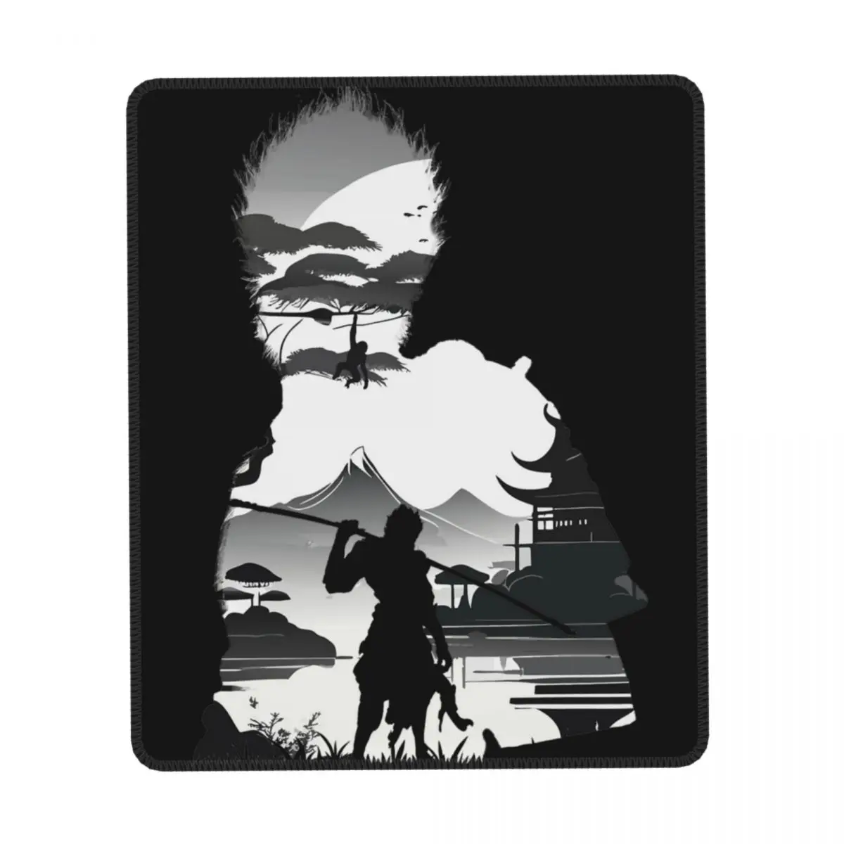 Black Myth Wukong Sun Wukong Mono Negative Illusion Accessories Mouse Pad High Quality Print Laptop Mat Multisize Desk Pad Mat