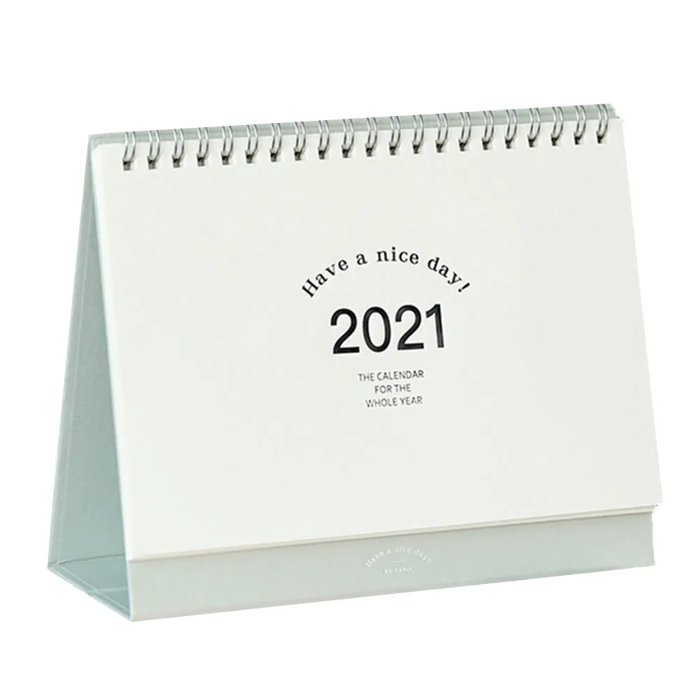 

Desk Calendar Coil Book 2021 for Home Decorations Self-standing Simple Desktop Office