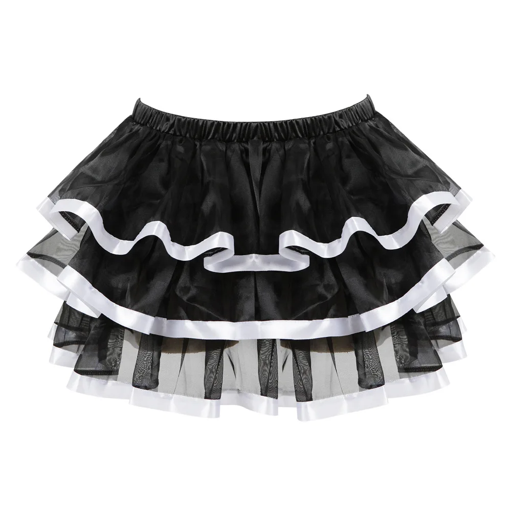 Röcke für Damen, Mesh-Tutu, Feen-Tüll-Minirock, Party-Streifenrock, Plissierter Puffrock, Sexy Erwachsenen-Rock mit passendem Korsett, Vintage-Jupe-Falda – Detail 4