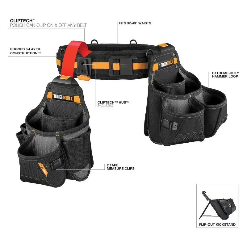 ToughBuilt TB-CT-111-3P 3PC Tradesman Tool Belt Set Tools Packaging Bag