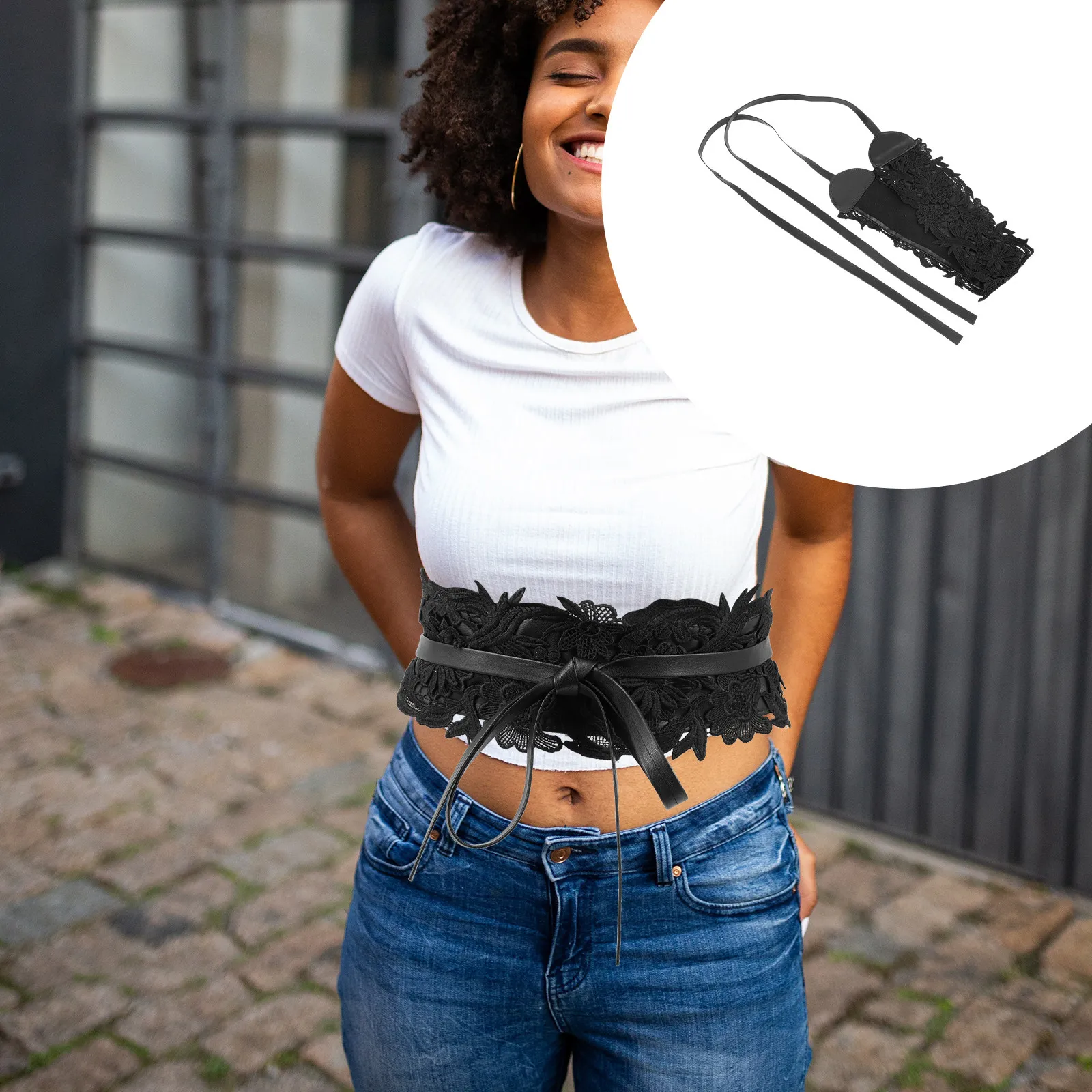 

Женский элегантный широкий пояс-кушак из кружева премиум-класса для платья, свадебный, для невесты и подружек невесты