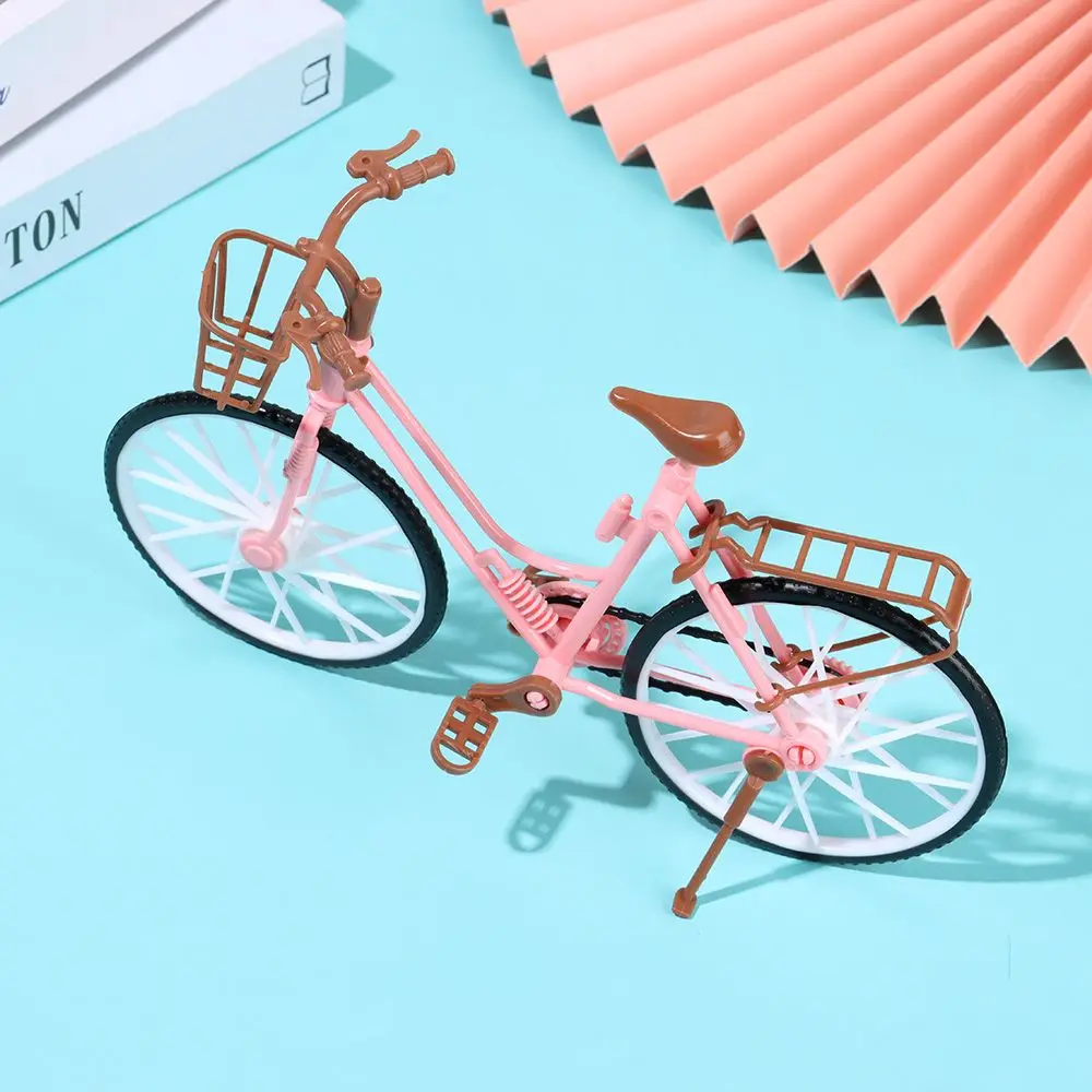 Doll Bicycle Pink Miniature Bike Green Plastic Bicycle Outdoor Sports Toy For Barbie Dollhouse Ken Kids Toy Cycling Scene Model