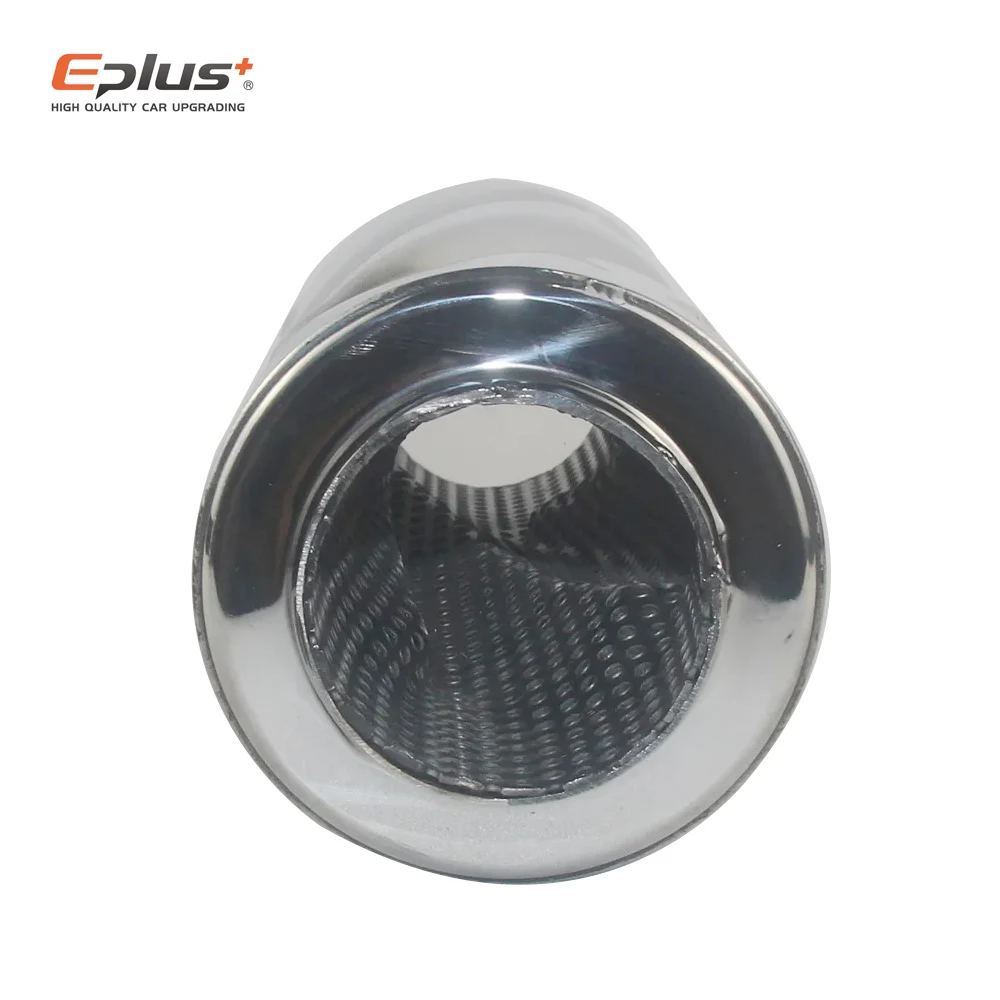 EPLUS أنظمة عادم السيارة الخمار الأنابيب الوسطى العالمي الفضة عالية الجودة الفولاذ المقاوم للصدأ حجم O.D 51 مللي متر 57 مللي متر 63 مللي متر 70 مللي متر 76 مللي متر #5