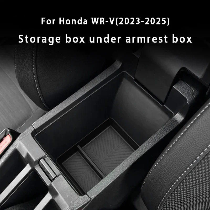 

For Honda WR-V 2023-2025 Centre Console Storage Box Under Armrest Box ABS Storage Box Organizer Tray Car Interior Accessories