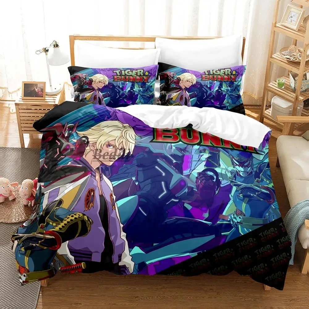 

Mecha Tiger & Bunny Bedding Set Single Twin Full Queen King Size Bed Set Aldult Kid Bedroom Duvetcover Sets Anime Bed Sheet Set