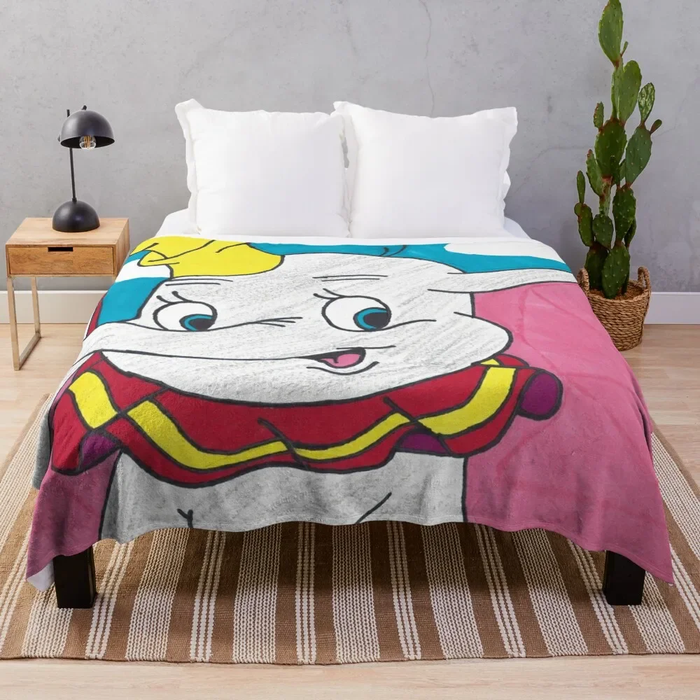 Circus Dumbo Throw Blanket Polar Loose Hair Blankets