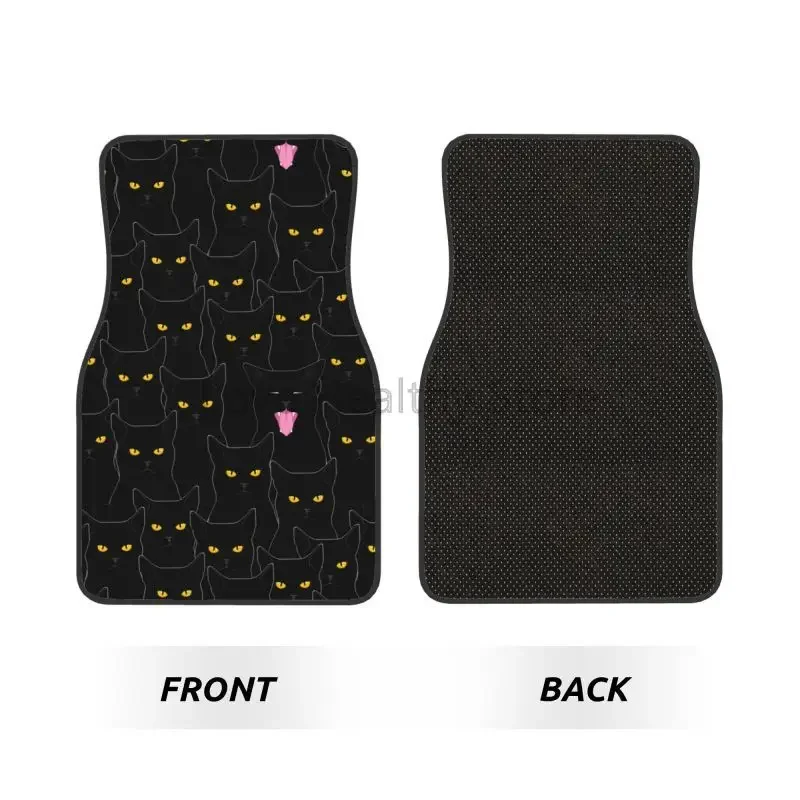 Black Cat Anime Car Floor Mats Set of 4 Pieces Auto Accessories Decor Car Front and Rear Non Slip Foot Mats with Rubber Backing